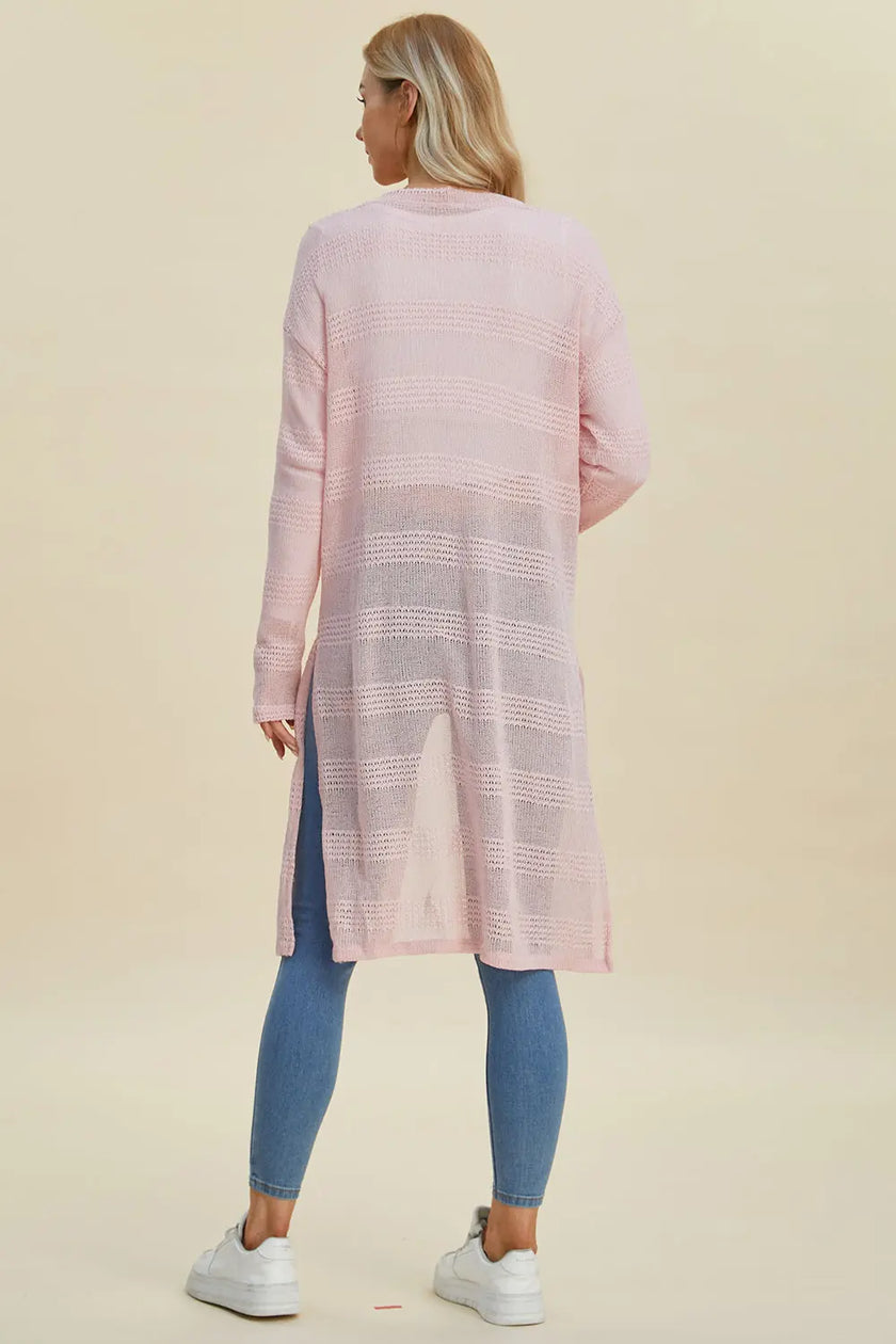 Double Take Open Front Longline Cardigan  Style Ratio