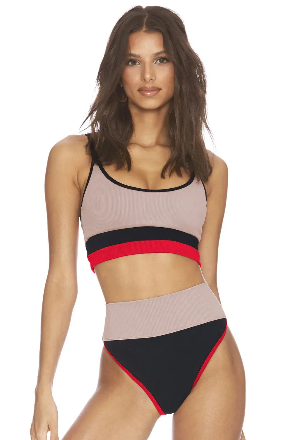 Color Block Spaghetti Strap Two-Piece Swimsuit  Style Ratio