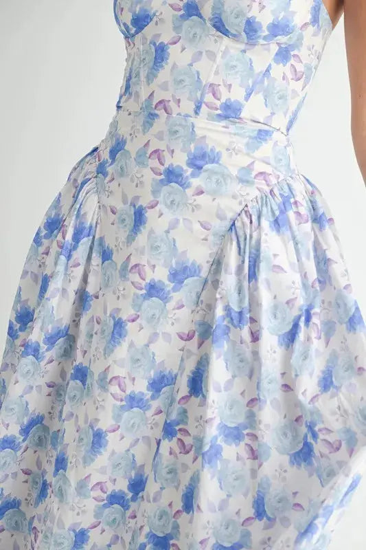 Mable Sweetheart Neckline Floral Printed Midi Dress  Style Ratio