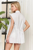 Adora Solid Cap Sleeve Button Up Short Sleeve Shirt  Style Ratio