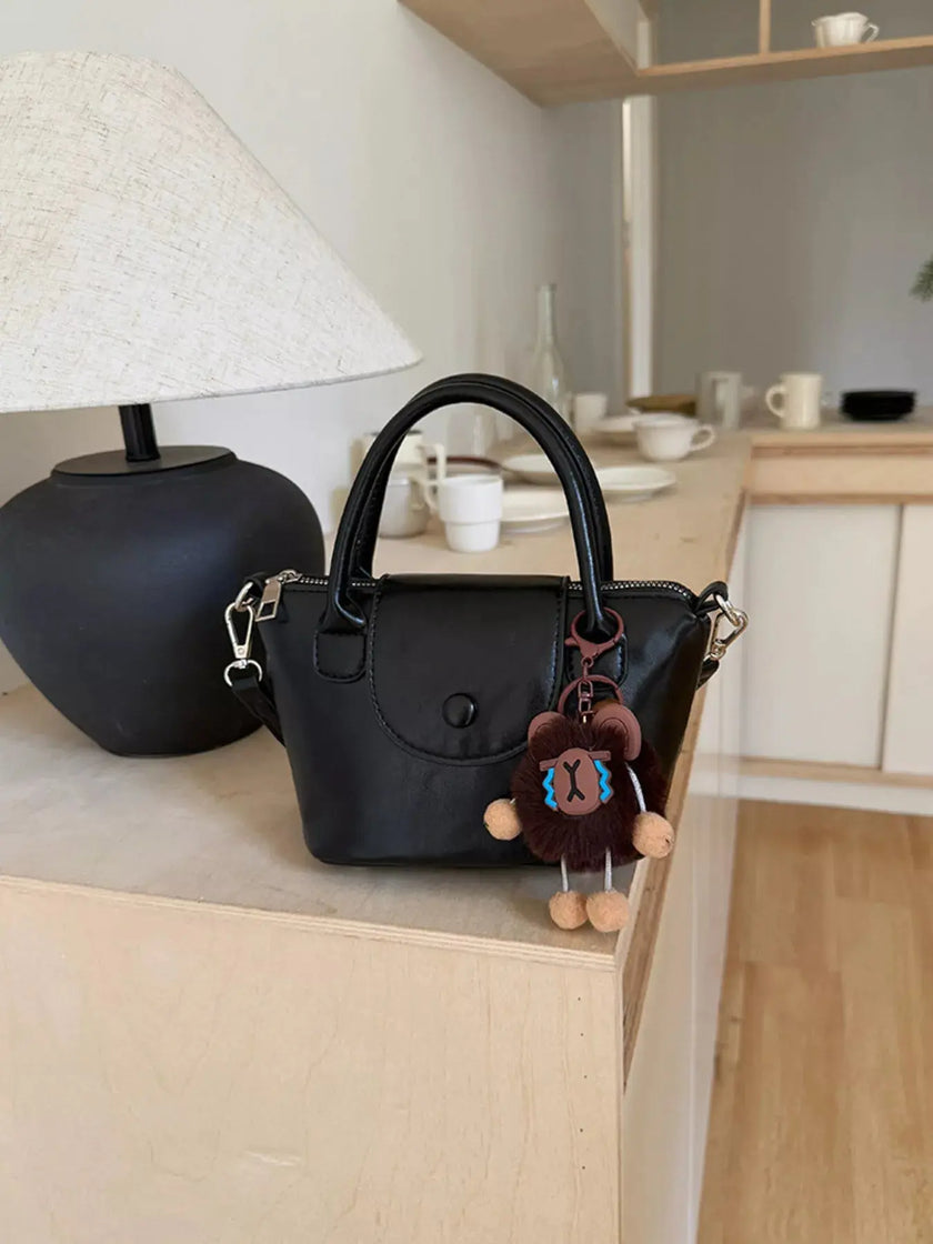 Two-Tone Flap Decor Crossbody Bag with Charm  Style Ratio