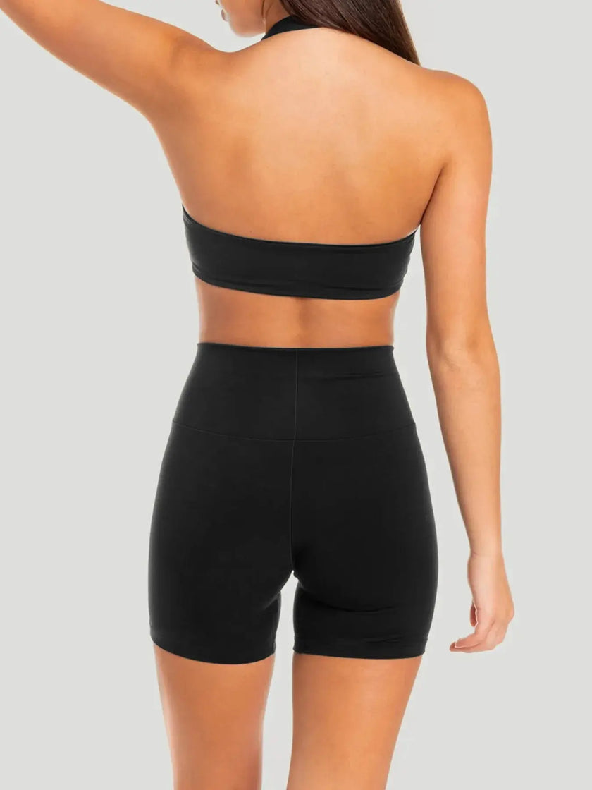 Halter Neck Cami and Shorts Active Set  Style Ratio