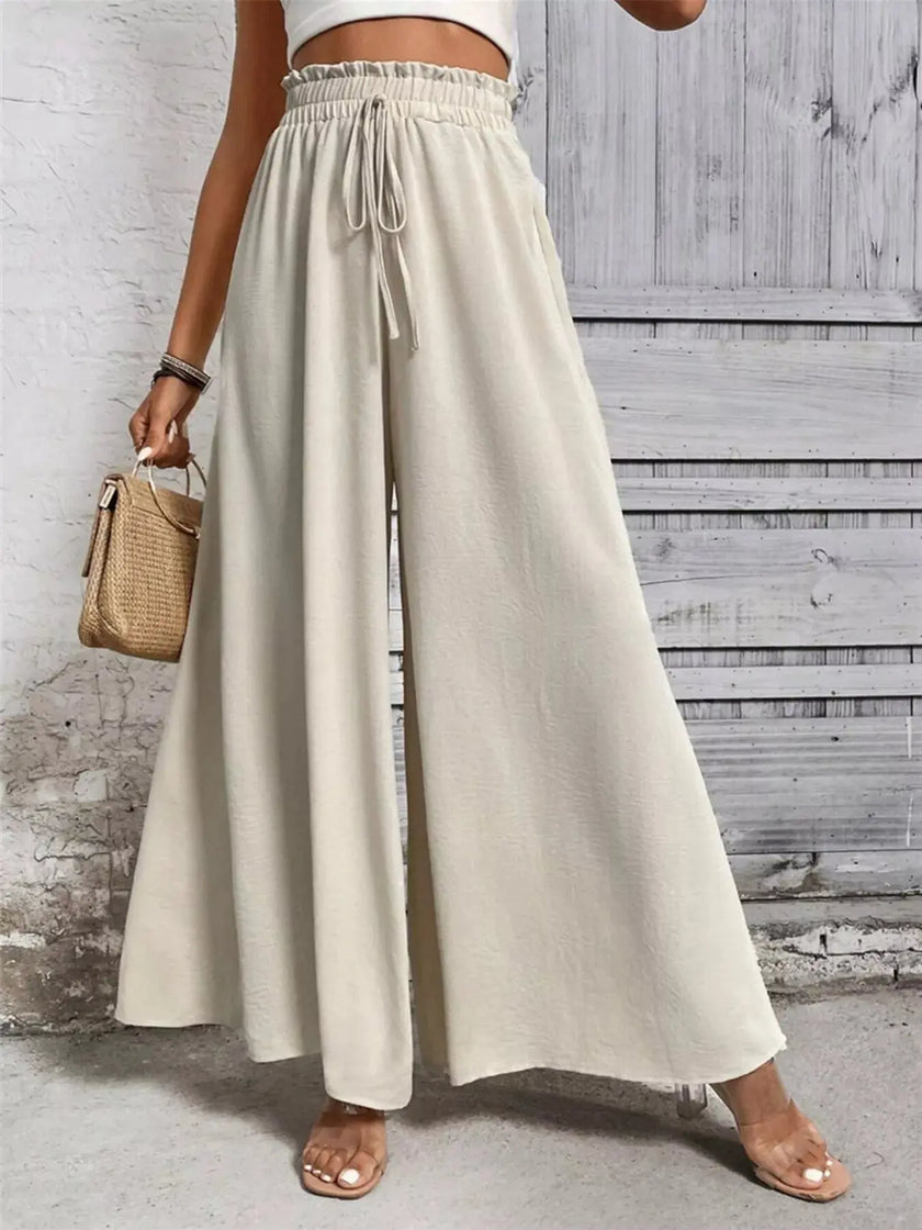 Frill Wide Leg Pants  Style Ratio