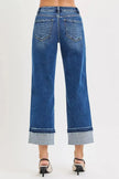 RISEN Mid Rise Ankle Straight Jeans with Cuffed Hem  Style Ratio