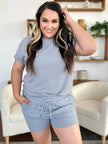 Double Take Short Sleeve Shirt and Drawstring Shorts Set  Style Ratio