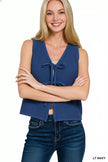 Zenana Tie Front Sweater Vest  Style Ratio
