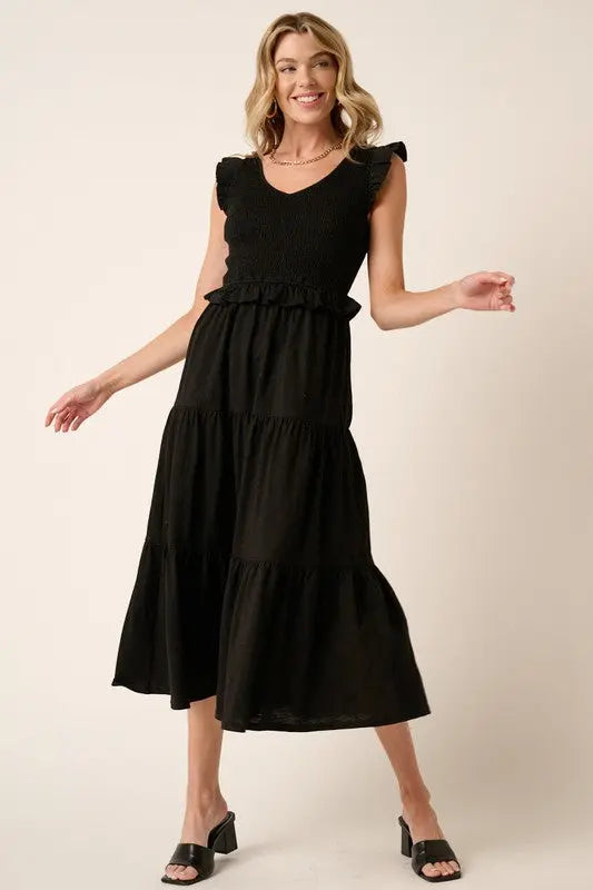 Mittoshop Smocked Ruffled Tiered Midi Dress  Style Ratio