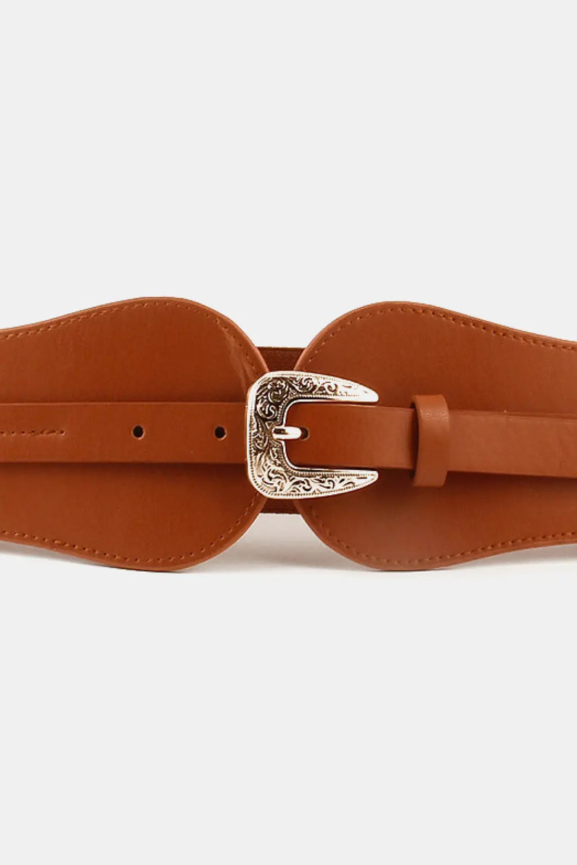 Wide Elastic Belt with Alloy Buckle  Style Ratio