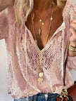 Lace Tie-Neck Blouse  Style Ratio