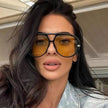 Aviator Fashion Sunglasses with Yellow Tinted Lenses  Style Ratio