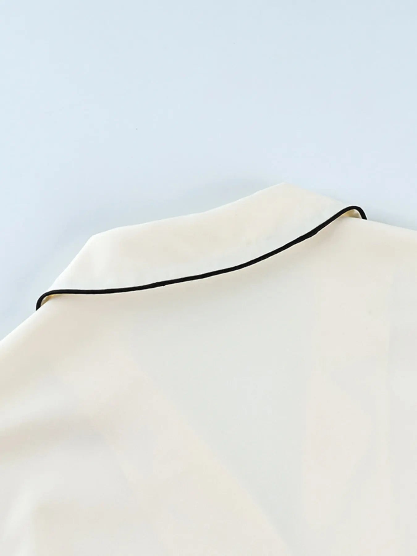 Contrast Trim Button Up Top and Pants Lounge Set  Style Ratio