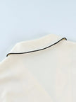 Contrast Trim Button Up Top and Pants Lounge Set  Style Ratio