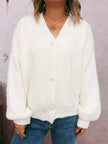 Fuzzy Button-Up Long Sleeve Cardigan  Style Ratio