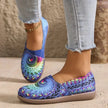 Bohemian Spiral Print Multicolor Slip-Ons  Style Ratio