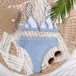 Spaghetti Strap Ribbed Bikini  Style Ratio