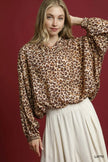 Umgee Leopard Print Balloon Sleeve Blouse  Style Ratio