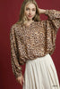 Umgee Leopard Print Balloon Sleeve Blouse  Style Ratio
