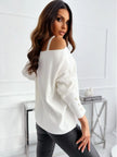 Asymmetrical Neck Buttoned Top  Style Ratio