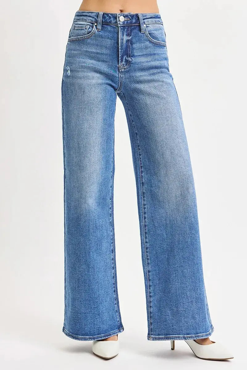 RISEN Full Size High Rise Wide Leg Jeans  Style Ratio