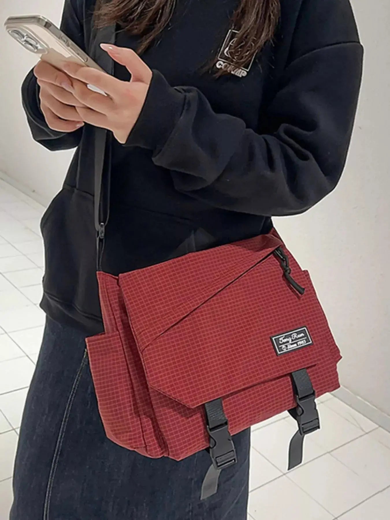 Plaid Buckle Flap Crossbody Bag  Style Ratio