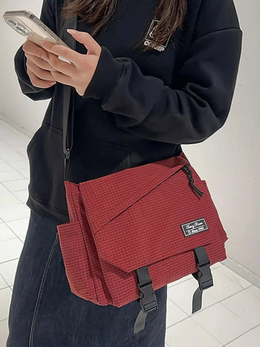 Plaid Buckle Flap Crossbody Bag  Style Ratio