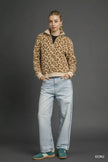 Umgee Leopard Print Quarter-Zip Sweatshirt  Style Ratio