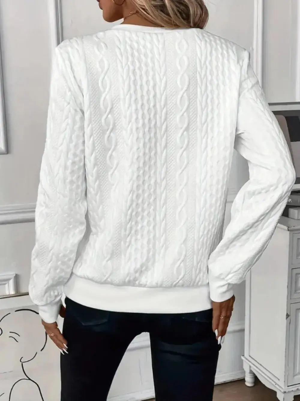 Texture Half Zip Long Sleeve Sweater  Style Ratio