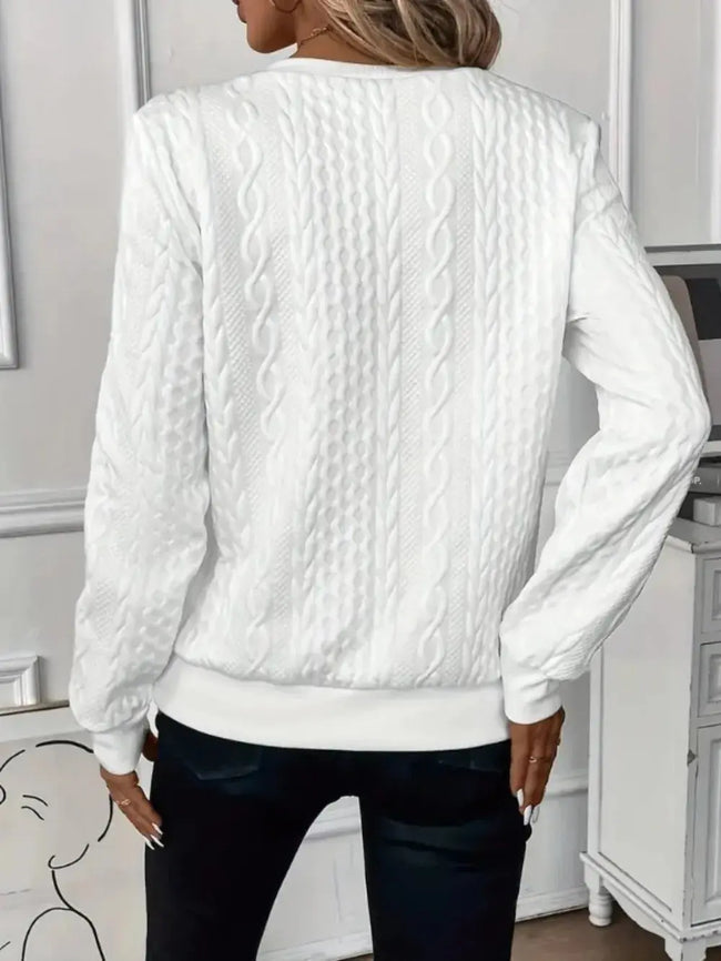 Texture Half Zip Long Sleeve Sweater  Style Ratio