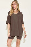 Basic Bae Full Size V-Neck Drop Shoulder Shirt and Shorts Loungewear  Style Ratio