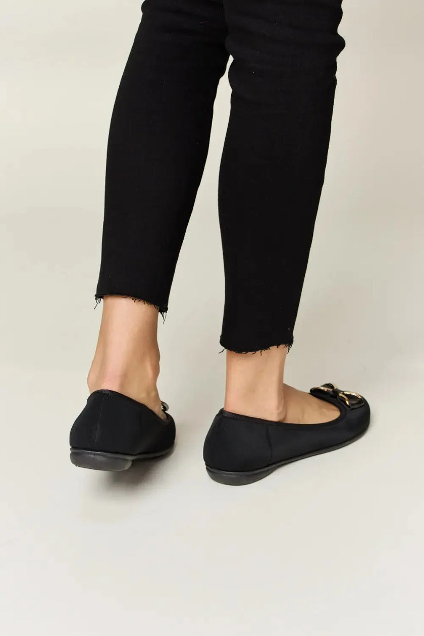 Forever Link Metal Buckle Flat Loafers  Style Ratio