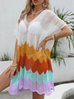 Openwork V-Neck Half Sleeve Cover-Up  Style Ratio