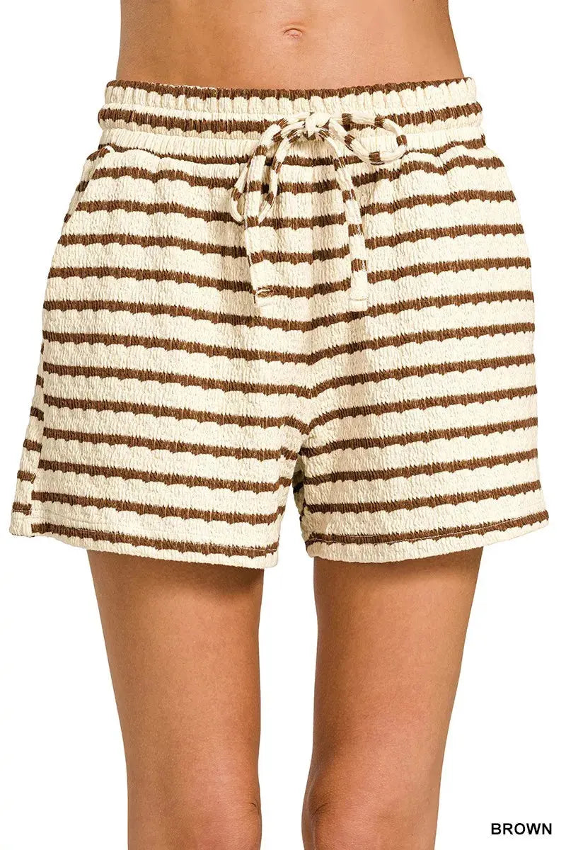 Zenana Striped Short Sleeve Tee & Shorts Set  Style Ratio