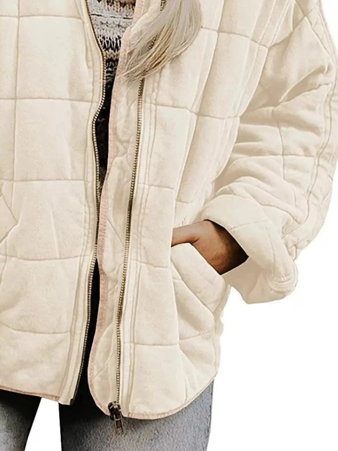 Quilted Zip Up Outerwear  Style Ratio