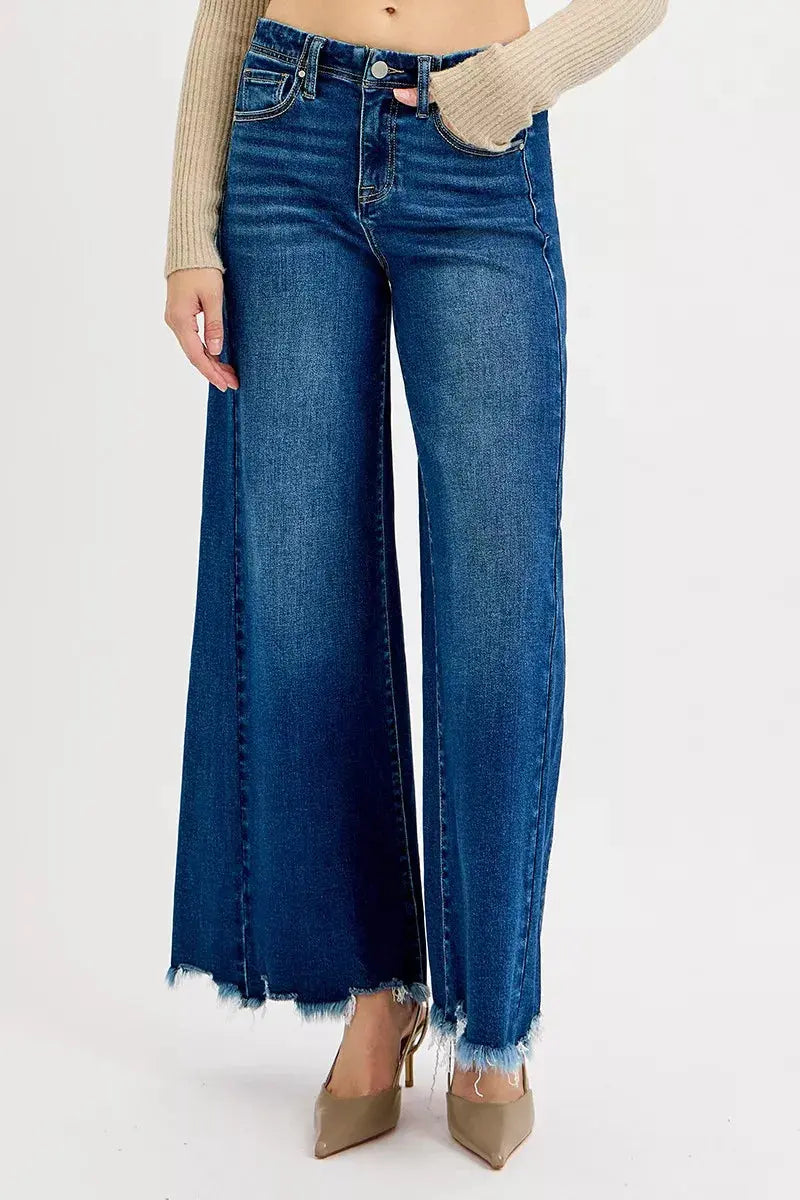 RISEN Full Size High Rise Ankle Wide Jeans  Style Ratio
