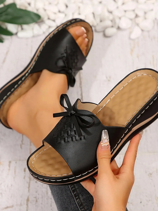 Bow Open Toe Sandals  Style Ratio