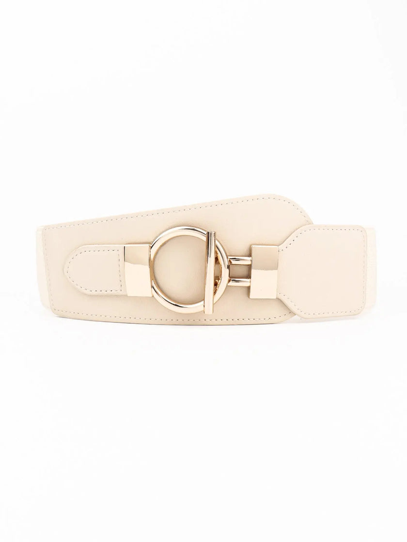 PU Elastic Wide Belt with Alloy Buckle  Style Ratio