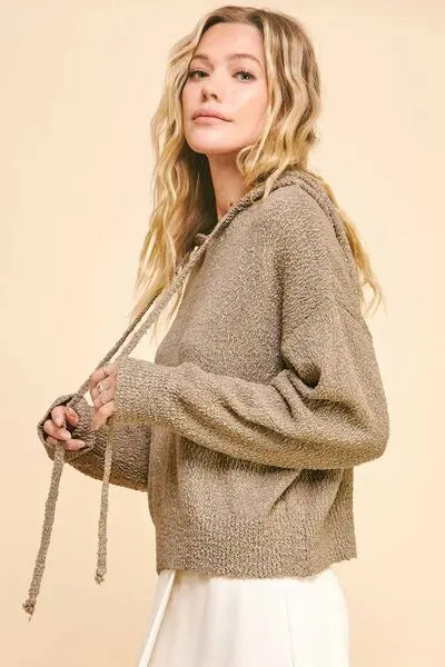 Davi & Dani Drop Shoulder Long Sleeve Hooded Sweatshirt  Style Ratio
