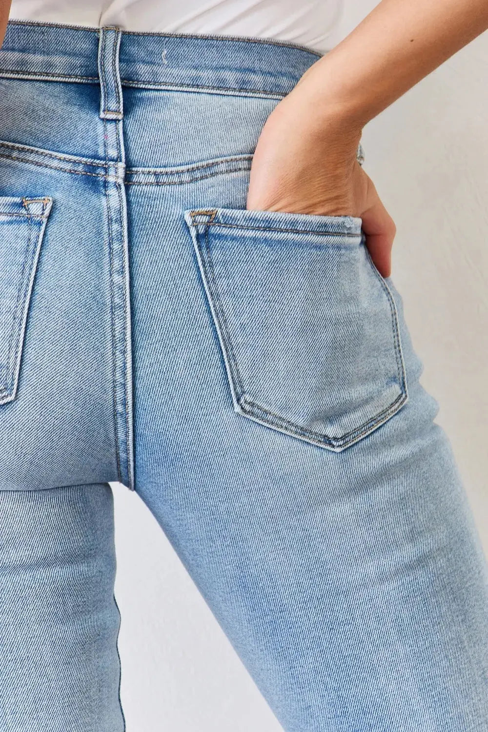 Kancan Full Size Mid Rise Y2K Slit Bootcut Jeans  Style Ratio