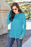 Basic Bae Full Size Round Neck Long Sleeve Shirt  Style Ratio