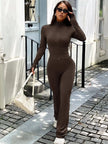 Zip Up Long Sleeve Outerwear and Pants Active Set  Style Ratio