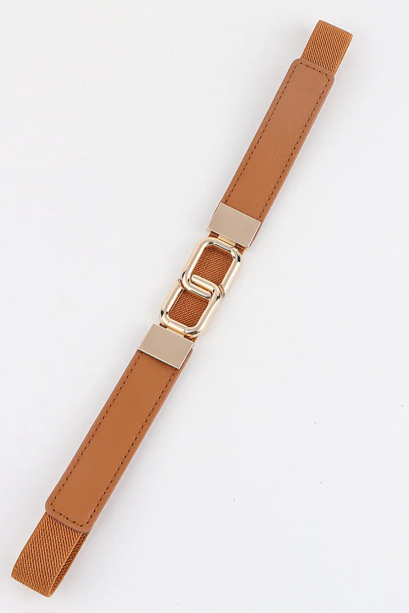 Geometric Double Buckle Elastic Belt  Style Ratio
