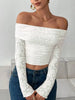 Lace Off-Shoulder Long Sleeve Top  Style Ratio