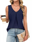 V Neck Pleated Tank  Style Ratio