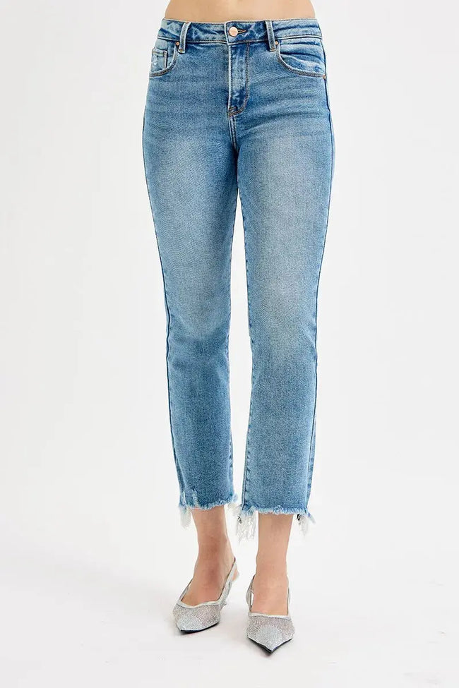 RISEN Full Size High Rise Crop Straight Slim Jeans  Style Ratio