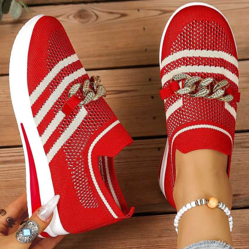 Round Toe Mesh Slip-Ons  Style Ratio