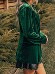 Velvet Lapel Collar Button Up Blazer  Style Ratio