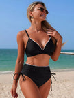 Scalloped Trim High-Waisted Bikini  Style Ratio