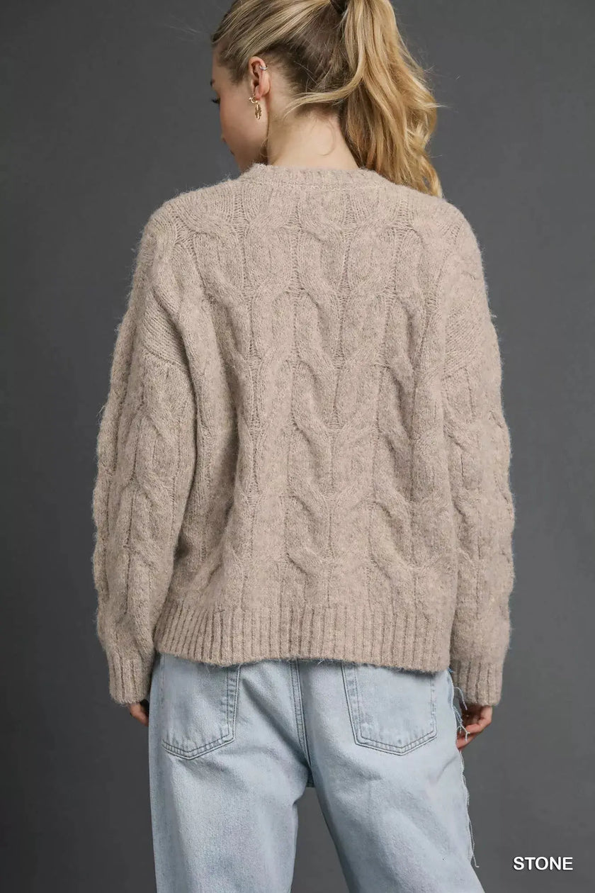 Umgee Cable Knit Cozy Sweater  Style Ratio