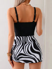 Printed Scoop Neck Wide Strap One-Piece Swimwear  Style Ratio