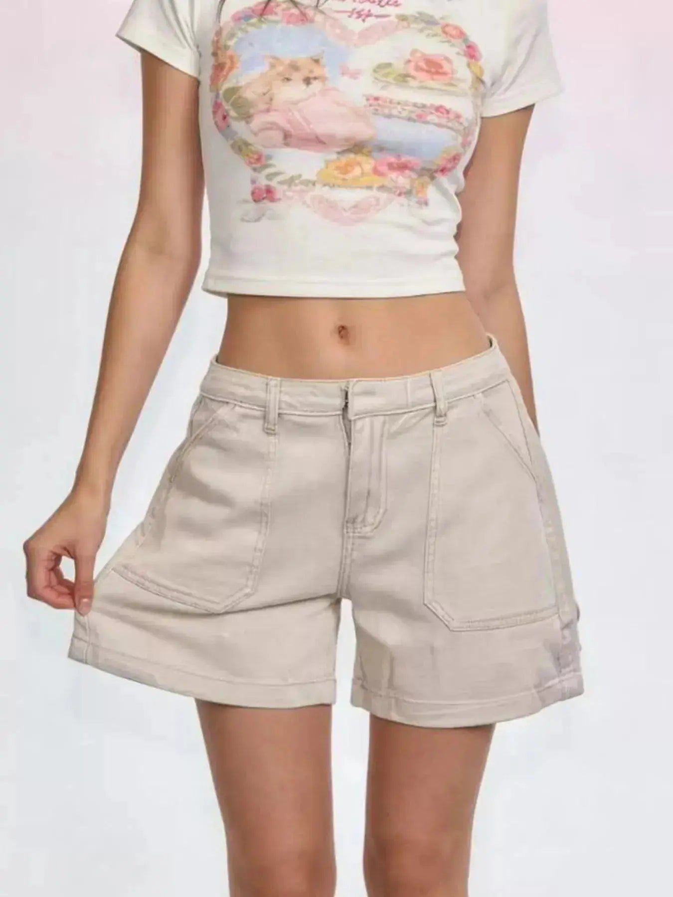 Pocketed Denim Shorts  Style Ratio